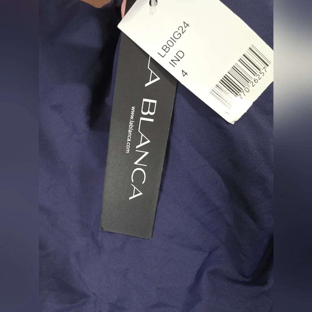 NWT La Blanc Island Goddess Draped Lingerie  One Piece Sz 4 Indigo - Picture 5 of 6